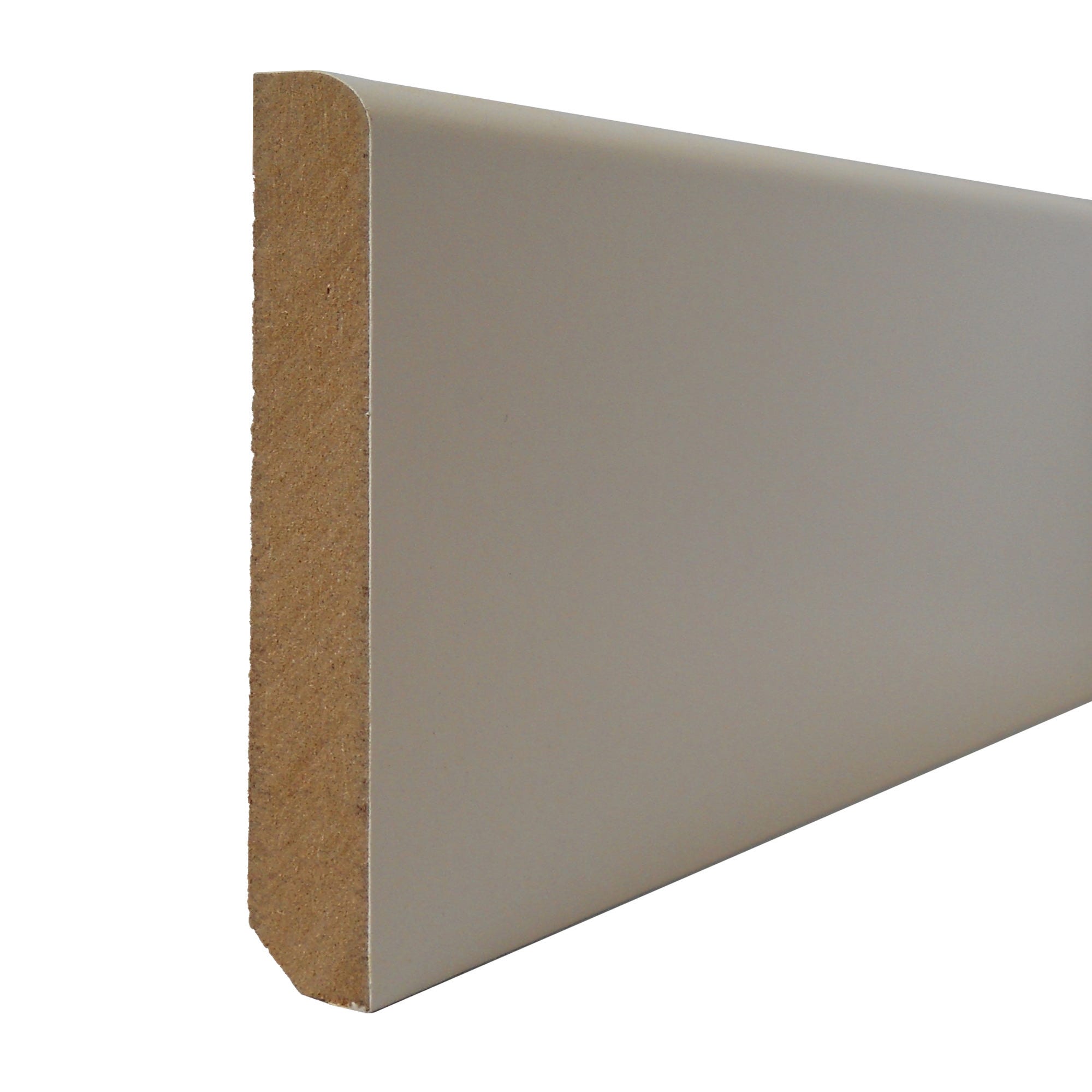 Plinthe arrondie en MDF revêtu papier blanc 10 x 50 mm Long.2,44 m - SOTRINBOIS 0