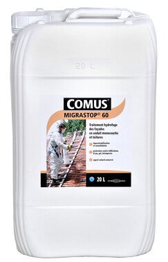 Traitement Hydrofuge Restructurant Facade Et Toiture Comus Migrastop 60 20l Bricoman