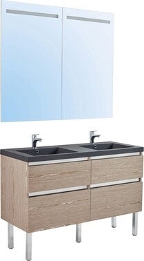 Meuble Britty 2 Chene 130 Cm Vq Noir Bricoman
