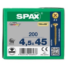 VIS SPAX TF PZ 4,5X45 YELLOX FT X200 2
