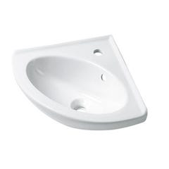 Lave-mains d'angle blanc avec porte serviette - ANGO - Lave-main d'angle -  L38 x P38 x H16.5 cm- Blanc ❘ Bricoman