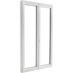 Porte-fenêtre PVC H.205 x l.120 cm ouvrant à la française 2 vantaux blanc 0