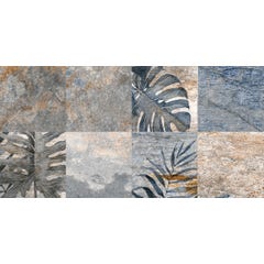Carrelage sol extérieur effet pierre l.30 x L.60 cm - Décor Aspen Blue
