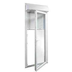Porte-fenêtre PVC avec volet roulant intégré monobloc Of G 1 vantail H.205 x L.80 cm - GROSFILLEX 1