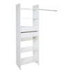 Kit d'aménagement blanc 1 colonne de Larg.60 cm + 2 tiroirs + 1 barre de penderie