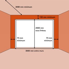 Porte de garage sectionnelle blanche rainurée woodgrain motorisée l.300 x H.200 cm x Ep.40 mm 2
