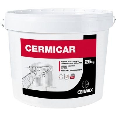 Colle carrelage en pâte D2E blanc 25 kg Cermicar - CERMIX 2