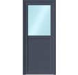 Porte de service PVC demi vitrée Bicolor poussant droit H.200 x l.80 cm