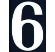 Numéro de rue "6" en PVC adhésif L.110 x l.75 mm - CHAPUIS