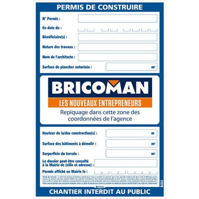 Panneau permis de construire - TALIAPLAST ❘ Bricoman