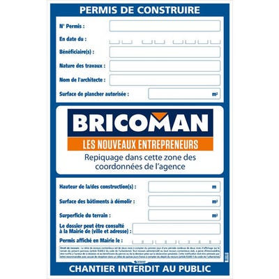 Panneau Permis De Construire Taliaplast Bricoman