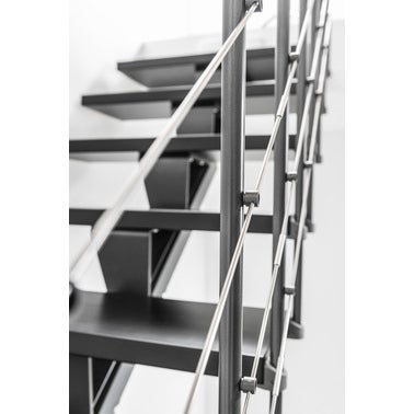 Escalier droit gris/wengé noir MAS 1.4 050 inox Larg.75 cm 7