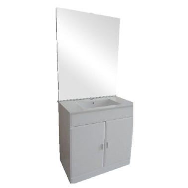 Meuble salle de bain simple vasque blanc l.80 x H.80 x P.45 cm Abby 1