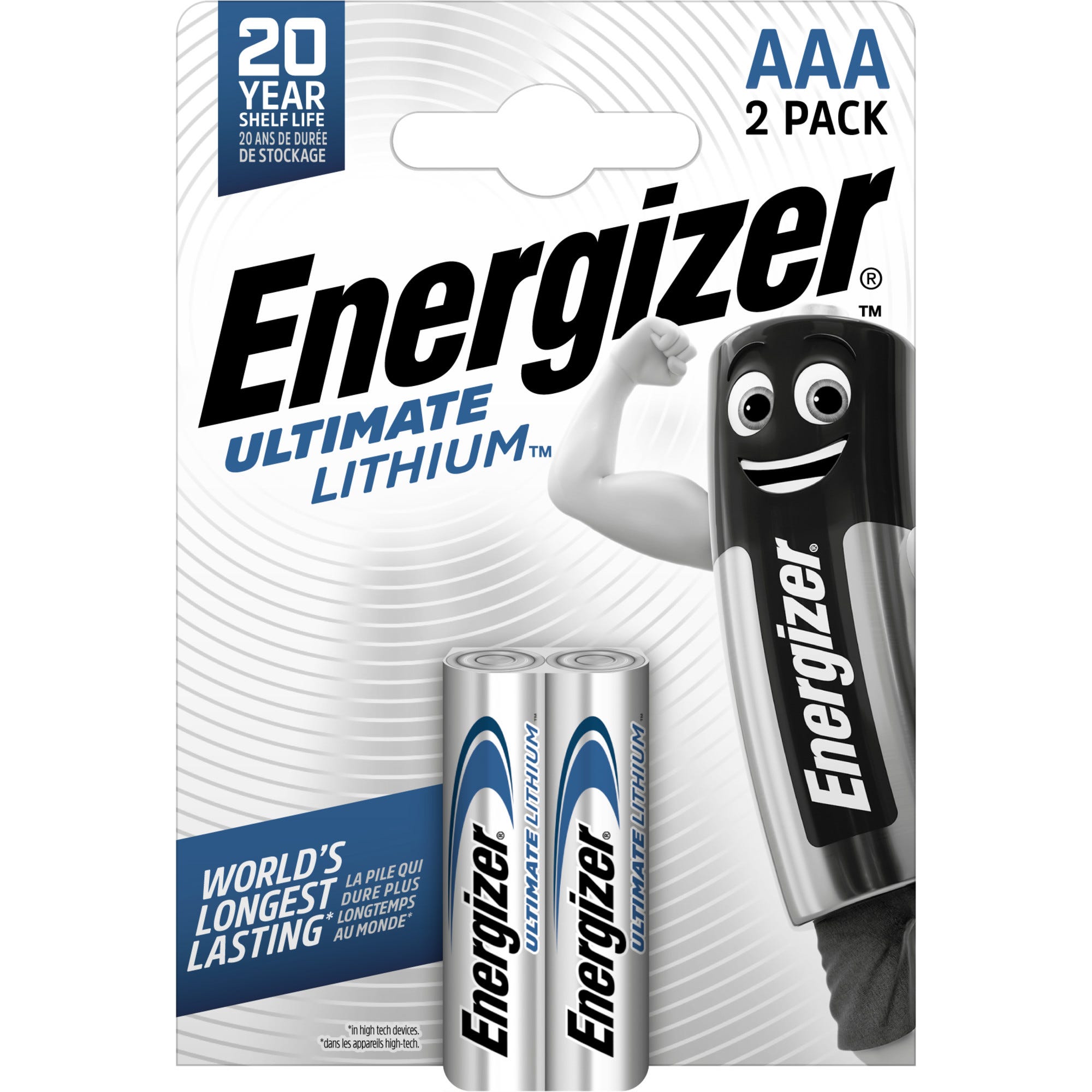 Pack 2 piles lithium aaa/lr3 energizer 0