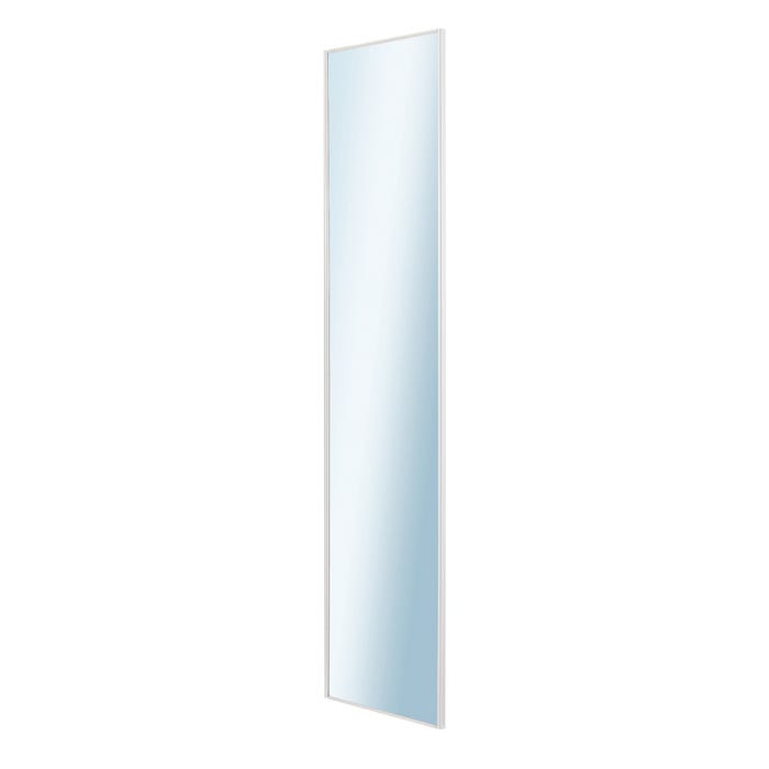 Porte de placard coulissante - 1 Vantail Miroir Argent - Profil Blanc 10x600x2500mm 3