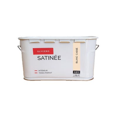 Peinture intérieure multi-supports glycéro satin blanc cassé 2,5 L 0