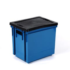 Bac de rangement plastique bleu avec couvercle 10 L - EDA  0