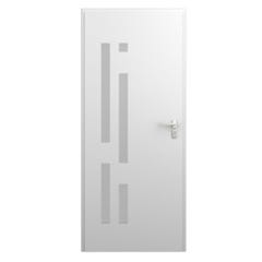 Porte d'entrée aluminium blanc poussant gauche H.215 x l.90 cm Malaga plus