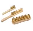 Lot de 3 brosses métalliques fil laiton manche bois 150084