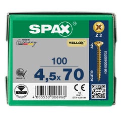 VIS SPAX TF PZ 4,5X70 YELLOX FT X100 2