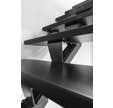 Escalier double quart tournant gris/wengé noir MAS 1.4 050 inox Larg.85 cm