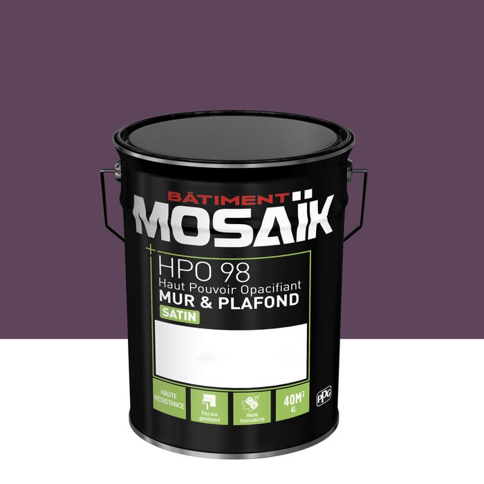 Peinture intérieure satin violet héliptérum teintée en machine 4L HPO - MOSAIK 1