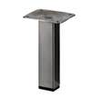 Pied de meuble carré H. 30 cm acier finition aspect inox