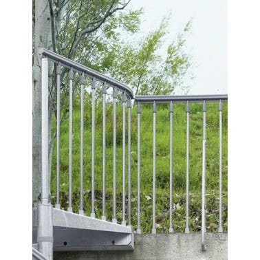 Balustrade d'étage Larg.120 cm pour escalier Steel Zink 0