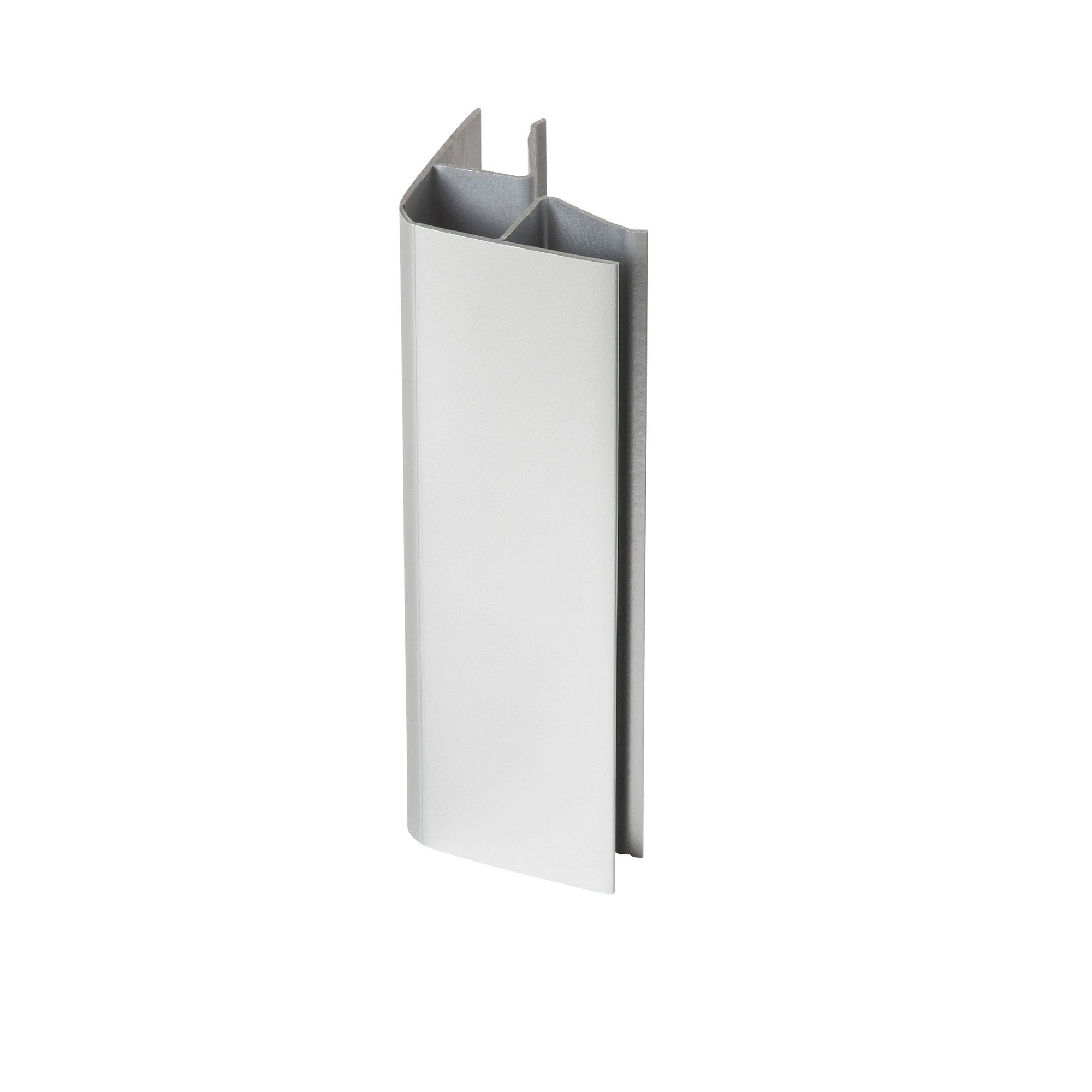Pack raccords de plinthes de cuisine en PVC décor gris aluminium ép. 16-19 mm / h.15 cm 1