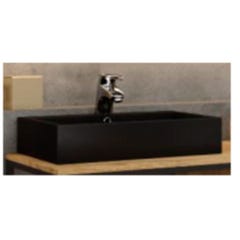 Vasque salle de bain céramique noir l.52 x H.15 x P.42 cm Dedalo