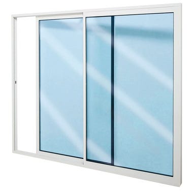 Fenêtre aluminium H.115 x l.100 cm coulissant 2 vantaux blanc 0