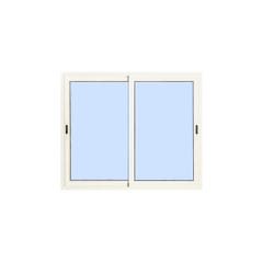 Fenêtre aluminium H.125 x l.120 cm coulissant 2 vantaux blanc 1