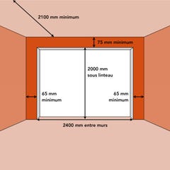 Porte de garage basculante blanche l.240 x H.200 cm x Ep.20 mm 2