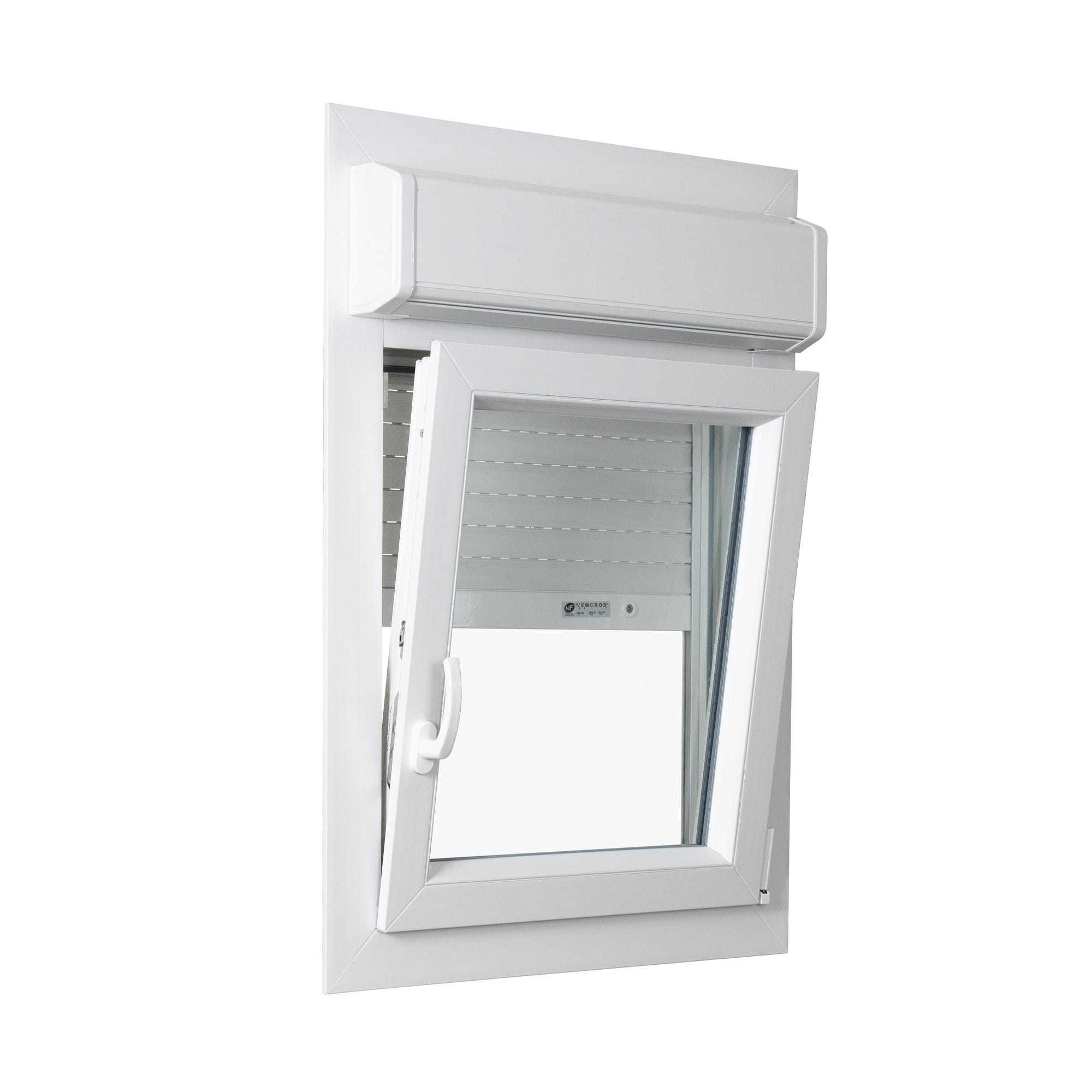 Fenêtre PVC avec volet roulant intégré monobloc Ob D 1 vantail H.75 x L.60 cm - GROSFILLEX 1