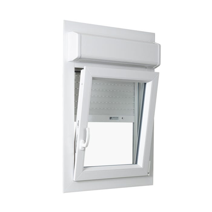 Fenêtre PVC avec volet roulant intégré monobloc Ob D 1 vantail H.96 x L.60 cm - GROSFILLEX 1