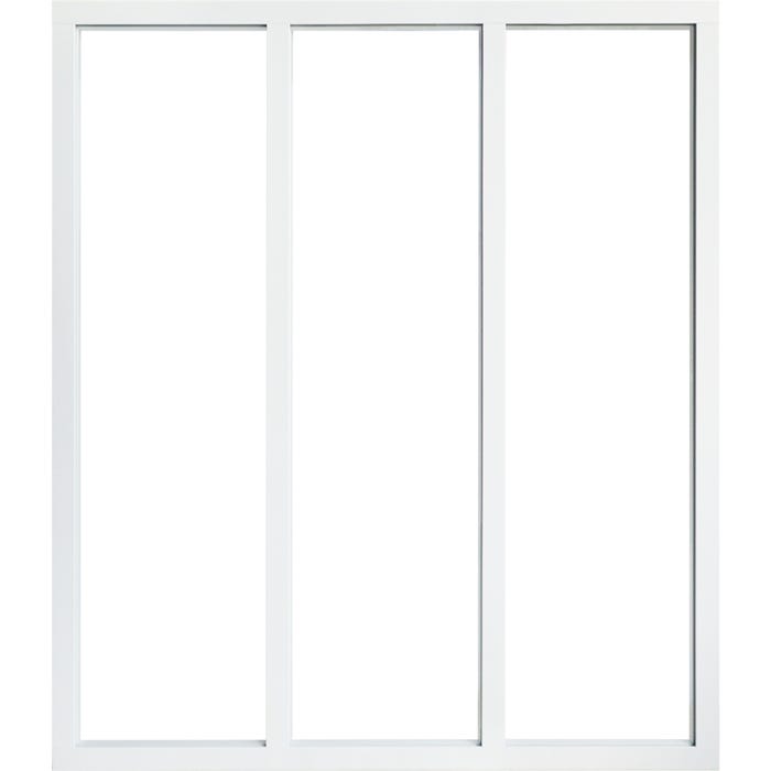Kit verrière aluminium 3 vitrages clairs inclus hauteur 1080 mm blanc sablé 0