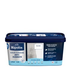 Sous-couche anti-humidité acrylique mat blanc 2,5 L - RIPOLIN 0