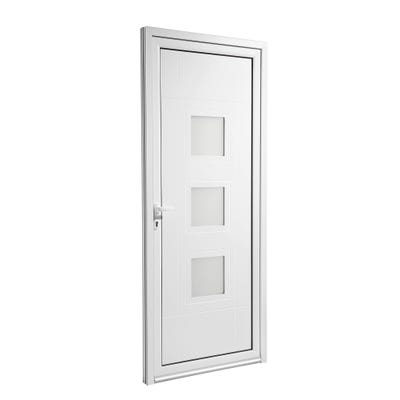 Porte d?entrée aluminium roma blanc h215xl90 gauche 1