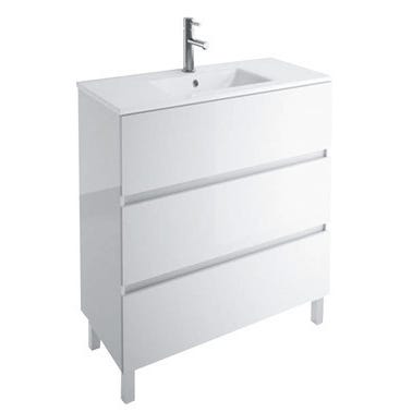 Meuble De Salle De Bain Avec Tiroirs Blanc L 59 X H 81 X P 45 Cm Ready Bricoman