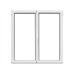 Fenêtre aluminium H.75 x l.100 cm ouvrant à la française 2 vantaux blanc 0