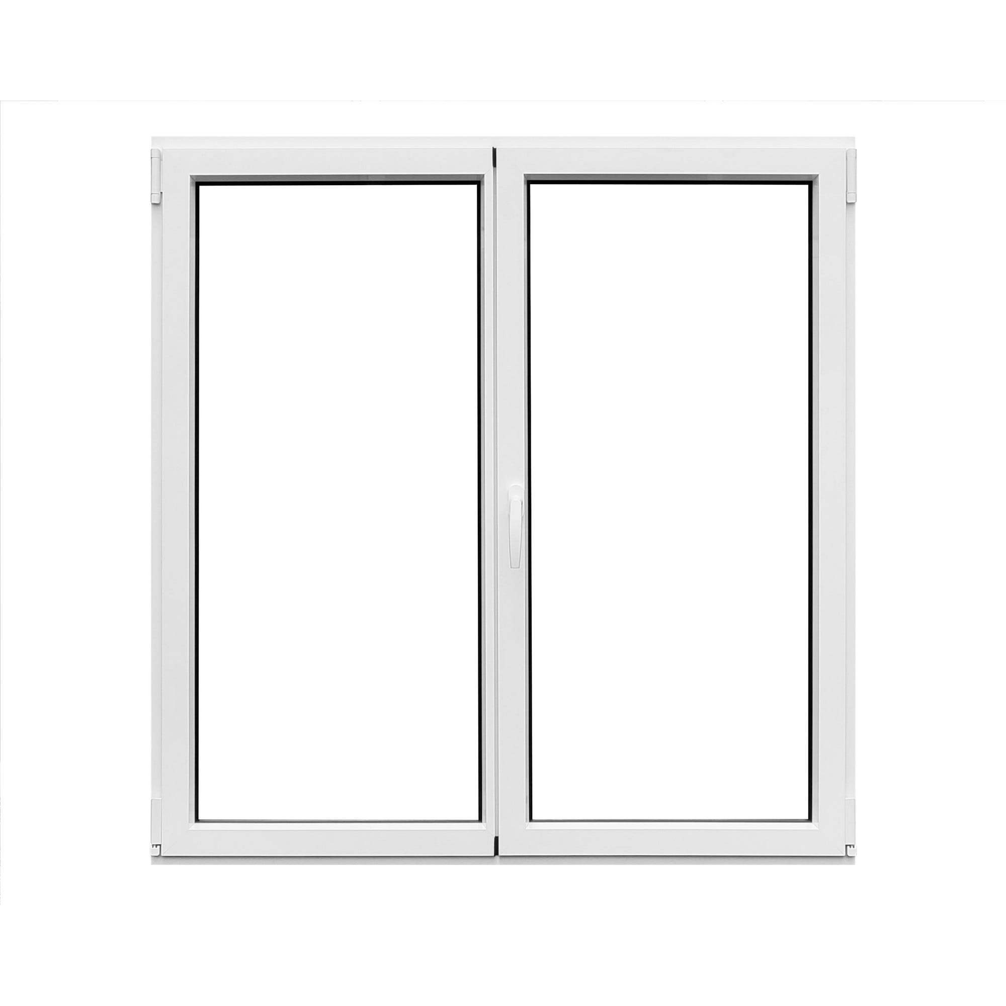 Fenêtre aluminium H.125 x l.120 cm ouvrant à la française 2 vantaux blanc 0