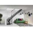 Escalier quart tournant gris/wengé noir MAS 1.4 050 inox Larg.75 cm