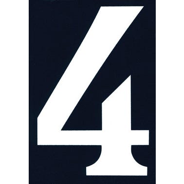 Numéro de rue "4" en PVC adhésif L.110 x l.75 mm - CHAPUIS 0