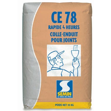 Colle-enduit pour joint CE78 rapide 4h sac de 25 kg - SEMIN