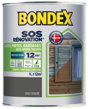lasure sos renovation volet porte bardages bondex gris cendre 1l bricoman