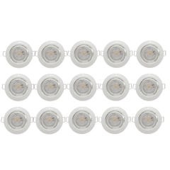 Spots LED encastrables blanc lot de 15 - SLID 0