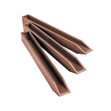 Lot de 10 profils pour bordure PVC brun H.12 x L.38 cm 0