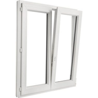 Fenêtre PVC H.135 x l.140 cm ouvrant à la française 2 vantaux blanc 1