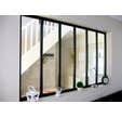 STRUCTURE POUR VERRIERE D'INTERIEUR ALUMINIUM 6 CARREAUX NOIR