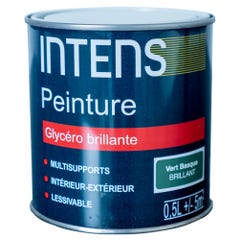 Peinture intérieure et extérieure multi-supports glycéro satin vert basque 0,5 L - INTENS  0